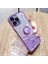 Apple iPhone13 Pro 6.1 Inç Halka Kickstand Çiçek Deseni Glitter Geri Kapak Morası (Yurt Dışından) 4
