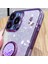 Apple iPhone13 Pro 6.1 Inç Halka Kickstand Çiçek Deseni Glitter Geri Kapak Morası (Yurt Dışından) 5