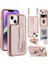 Apple iPhone15 Plus Kart Yuvaları Için Kickstand Kutusu Pu Deri Kaplamalı Tpu Telefon Kapağı Omuz Askılı-Rose Altın (Yurt Dışından) 1