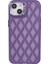 Apple iPhone14 Case 3D Rhombus Grid Elektraplama Şok Geçirmez Telefon Koruyucu-Mor (Yurt Dışından) 3