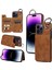 Apple iPhone 14 Pro Case Bırak Damalı Pu Deri+Tpu Telefon Kapağı Kickstand Shell-Brown (Yurt Dışından) 1