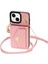 Apple iPhone 14 Plus Case Organ Kartı Çantası Için Iyi Korunmuş Pu Deri+Tpu Kabuğu Omuz Kayışı Pembe (Yurt Dışından) 2