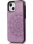 Apple iPhone 14 Plus Içinplus Cep Telefonu Kılıfı Için Basılı Mandala Çiçek Pu Derisi+Tpu Arka Kabuk-Mor (Yurt Dışından) 1