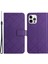 Apple iPhone 13 Pro 6.1 Inç Pu Pu Deri Deri Stand Şok Geçirmez Telefon Kapak-Dark Mor (Yurt Dışından) 1