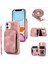 Apple iPhone 11 Cep Telefonu Kasası Çizik Dirençli Pu Deri+Tpu Kickstand Kapak Pembe (Yurt Dışından) 1