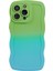 Apple iPhone 14 Pro Case Anti-Fall Tpu Kıvırcık Dalga Telefonu Geri Kapak Yeşilleri+Bebek Mavisi Için Jtw Serisi (Yurt Dışından) 2