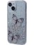 Apple iPhone 14 Case Için Sparkle Epoksi Kelebek Dekor Tpu+Pvc Telefon Geri Kabuk-Beyaz (Yurt Dışından) 1