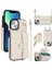 026 Apple iPhone 13 Mini Telefon Kartı Kılıfı Deri Kaplamalı Tpu Kickstand Cover-White (Yurt Dışından) 1