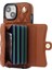 026 Apple iPhone 13 Mini Telefon Kartı Kılıfı Deri Kaplamalı Tpu Kickstand Cover-Brown (Yurt Dışından) 5