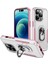 Apple iPhone 15 Pro Max Pc+Tpu Şok Geçirmez Kapak Yüzüğü Kickstand Anti-Cratch Telefon Vaka-Beyaz+Pembe (Yurt Dışından) 1