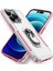 Apple iPhone 15 Pro Max Pc+Tpu Şok Geçirmez Kapak Yüzüğü Kickstand Anti-Cratch Telefon Vaka-Beyaz+Pembe (Yurt Dışından) 5