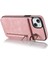 Pu+Tpu Apple iPhone 13 Mini Yüzük Kickstand Rfıd Engelleme Cep Telefonu Vaka-Pembe (Yurt Dışından) 2