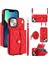 026 Apple iPhone 13 Mini Telefon Kartı Kılıfı Deri Kaplamalı Tpu Kickstand Kapak Kırmızı (Yurt Dışından) 1