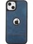 Apple iPhone 13 Için 6.1 Inç Kasa Ekleme Pu Deri Kaplı Tpu Şok Emici Akıllı Telefon Kapak-Mavi (Yurt Dışından) 1