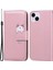 Apple iPhone 14 Plus Cep Telefonu Kılıf Anti Drop Pu Deri Cüzdan Stand Kapak Pembe (Yurt Dışından) 1