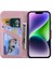 Apple iPhone 14 Plus Cep Telefonu Kılıf Anti Drop Pu Deri Cüzdan Stand Kapak Pembe (Yurt Dışından) 3
