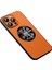 Apple iPhone 13 Pro 6.1 Inç Anti-Drop Telefon Kapağı Magsafe Cowhide Doku ile Uyumlu Pu Deri Kaplamalı Tpu Case-Orange (Yurt Dışından) 1