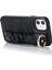 Apple iPhone 11 Kasa Için Pleated Wristband Kickstand Pu Deri Kaplamalı Tpu Cover-Black (Yurt Dışından) 3