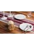 Örme Mürdüm Runner , Püsküllü Organik Pamuk Dantel Örme Runner 35X155 cm Regina Runner Masa Örtüsü 2