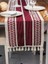 Örme Mürdüm Runner , Püsküllü Organik Pamuk Dantel Örme Runner 35X155 cm Regina Runner Masa Örtüsü 3