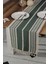 Pamuk Dantel Püsküllü Yeşil Runner, Sunum Örtüsü Dantel Bej 35X145 cm Runner Masa Örtüsü 1