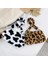 Qiuming Shop Siyah Çiçek Stili Moda Kadın Inek Baskı Kalıp Çantaları Kadın Kış Peluş Koltukaltı Çantaları Leopar Zebra Desen Kabarık Bez Çantalar Küçük Çantalar (Yurt Dışından) 5