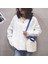 Siyah Stil Işlemeli Gülen Küçük Omuz Çantaları Kadınlar Için Yumuşak Peluş Öğrenci Kızlar Gülümseme Kova Crossbody Çanta Kuzu Yünü Çanta Çanta (Yurt Dışından) 5
