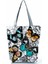 HL1305 Stili Butterfly Printed Cartoon Handbag Classic Floral High Capacity Foldable Shopping Bag Storage Reusable Women Shoulder Bag (Yurt Dışından) 5