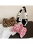 Black Peach Heart Style 2021 Winter Cow Print Underarm Bags For Women Soft Pluk Leopard Small Shoulder Bags Female Warm Fluffy Tote Bags Bolsas (Yurt Dışından) 3