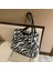 Zebra Stili Vintage Kadın Omuz Çantası Yaratıcı Zebra Çizgili Inek Desen Baskı Koltukaltı Çanta Kız Moda Çanta (Yurt Dışından) 1