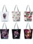 HL0458 Stili Kafatası Gül Baskı Çanta Serin Moda Omuz Çantası Bayanlar Yeni Cadılar Bayramı Tote Kadın Çevre Dostu Alışveriş Çantası Taşınabilir Kadın Çantası (Yurt Dışından) 5