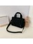 Mini Kadife Siyah Stil Hylhexyr Kadife Omuz Çantası Kadın Vintage Alışveriş Çantaları Fermuar Kız Öğrenci Bookbag Çanta Dış Cep ile Rahat Tote (Yurt Dışından) 1