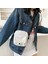 Siyah Stil Moda Kadın Kanvas Omuz Çantaları Kore Düz Renk Öğrenci Telefonu Çanta Basit Fermuar Küçük Messenger Crossbody Pou (Yurt Dışından) 4