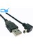 Aşağı Açılı 90 Derece Mini USB 2.0 B Tipi 5pin Erkek - USB Erkek Veri Kablosu 0,5 M (Yurt Dışından) 2