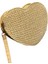 Bayanlar Hasır Dokuma Çanta Tatlı Kalp Şeklinde Crossbody Çanta Bozuk Para Cüzdanı Bayanlar Plaj Seyahat Alışveriş Çantası (Haki) (Yurt Dışından) 1