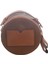 Moda Dairesel Fırçalama Pu Deri Çanta Kadın Retro Küçük Yuvarlak Omuz Çantası Kadın Daire Messenger Çanta (Kahverengi) (Yurt Dışından) 1