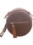 Moda Dairesel Fırçalama Pu Deri Çanta Kadın Retro Küçük Yuvarlak Omuz Çantası Kadın Daire Messenger Çanta (Kahverengi) (Yurt Dışından) 5