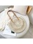 Moda Dokuma Çanta Kadın Yuvarlak Plaj Omuz Çantası Vintage Hasır Çanta Kadın Crossbody Kolu Çanta Kadın Çantası-Bej Beyaz (Yurt Dışından) 5