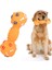Turuncu Tarzı Olorful Noktalı Dambıl Şekilli Squeeze Squeaky Faux Bone Pet Köpek Oyuncakları Pet Çiğneme Oyuncak Meme Ucu Topu Etkileşimli Oyun (Yurt Dışından) 2