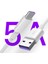 5A USB C Kablosu Samsung Xiaomi Redmi Note 10 Huawei P30 Pro Hızlı Şarj Cep Telefonu Şarj Kablosu Beyaz USB Tipi C Kablo (Yurt Dışından) 3