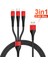 Çift Renkli 3 In 1 USB Kablosu iPhone 14 13 12 11 Pro Mikro USB Tip C 2.4A Tel Xiaomi Samsung S9 Hızlı Şarj Kablosu (Yurt Dışından) 1