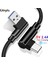 USB Tip C 90 Derece 2.4A Hızlı Şarj Tipi-C Veri Kablosu Usb-C Samsung S21 Xiaomi Huawei P50 Android Telefon Mikro USB Kablosu (Yurt Dışından) 1