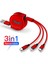 iPhone x 8 Samsung Için 120CM 3 In 1 USB Şarj Kablosu iPhone 13 12 Mikro USB C Tipi Kablo Geri Çekilebilir Taşınabilir Şarj Kablosu (Yurt Dışından) 1