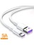 Süper Hızlı Şarj 5A USB Tip C Kablo Samsung Xiaomi Huawei P30 P40 P50 Mate 40 Cep Telefonu Şarj Kablosu Beyaz Kablo (Yurt Dışından) 5