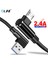 Olaf Mikro USB Kablosu 90 Derece USB Kablosu 1m 2m 3m Samsung S7 Xiaomi Android Akıllı Telefon Telefon USB C Kablosu 2.4A Hızlı Şarj (Yurt Dışından) 1