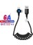 6A 3in1 Bahar Şarj Kablosu Huawei Xiaomi Samsung Mikro 8 Pin Tip-C Hızlı iPhone Şarj Cihazı Geri Çekilebilir USB Veri Kablosu (Yurt Dışından) 1