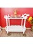 Lottie Servis Arabası Oval Beyaz Patina Eskitme 1