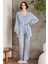 2805 Hamile Lohusa Sabahlıklı Pijama Takım-Mist 1