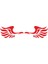 Angels Kanat Yan Ayna Kanat Oto Sticker Kırmızı 1