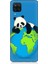 Samsung Galaxy A12 Uyumlu Yorgun Panda ve Dünya Desenli Silikon Kılıf 1